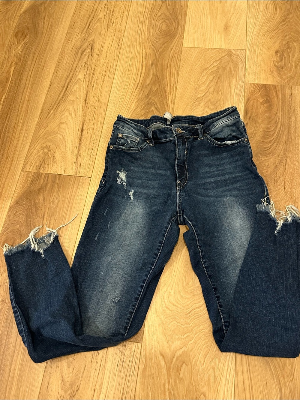 Special A Women's Skinny Distressed Indigo Jeans